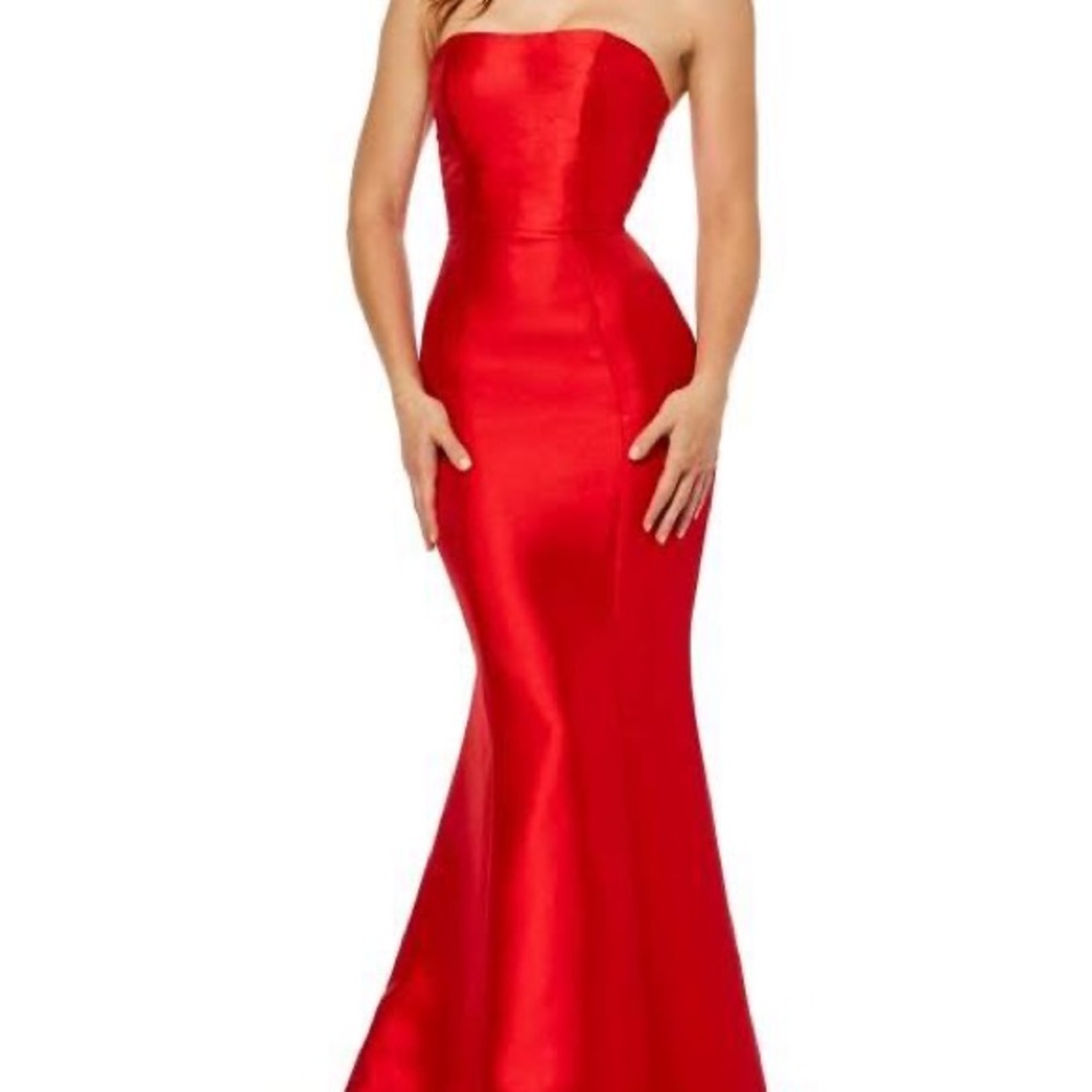 Sherri Hill red mermaid gown. Absolutely beautiful new with tags in plastic.